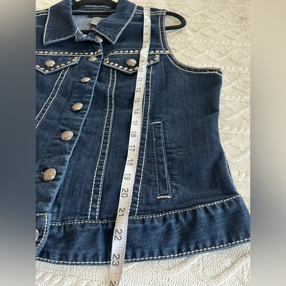 Style & Co. Premium Jeans Denim Button Down Vest Women’s size Large - Picture 11 of 14